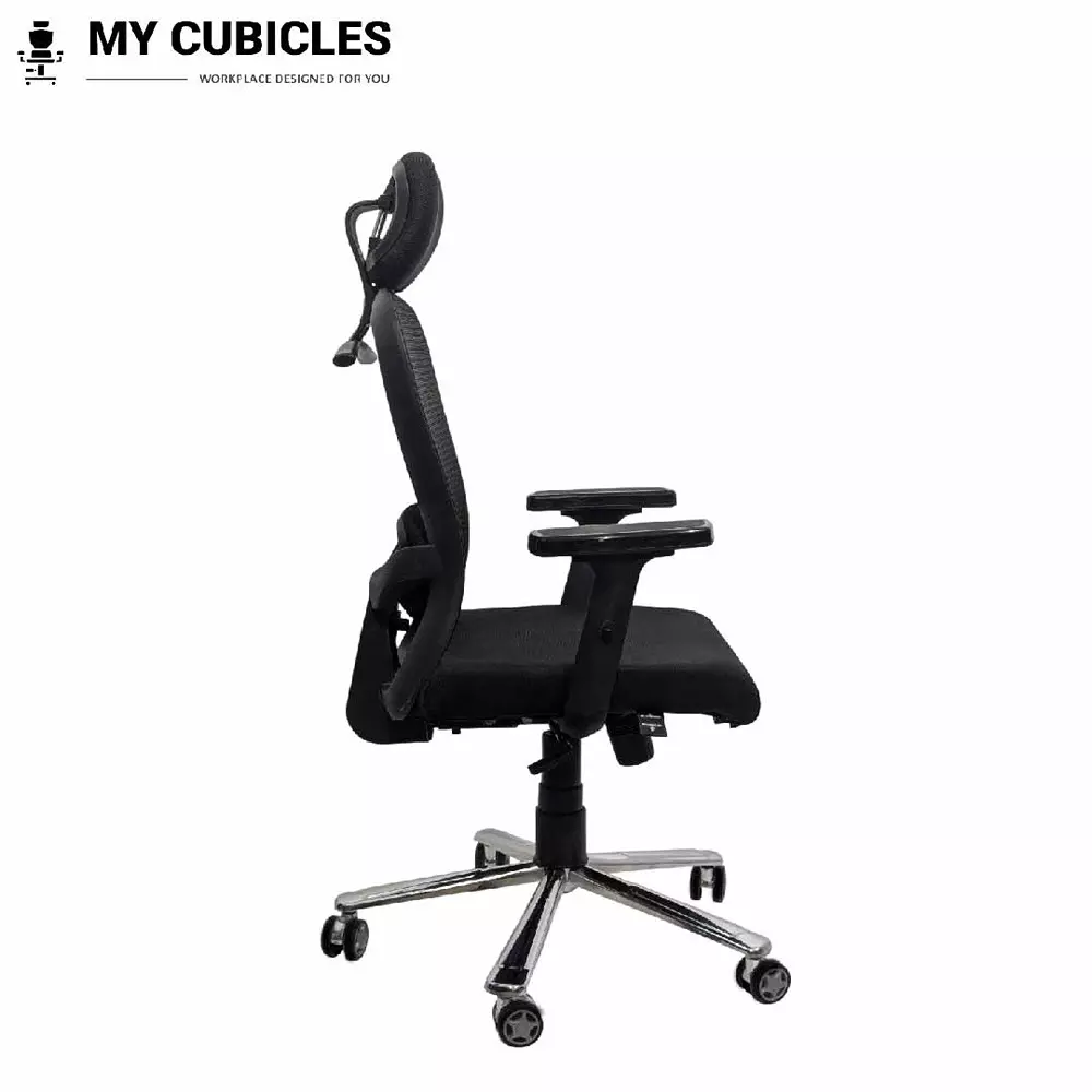MY CUBICLES Cosmic Horizon Office Ergonomic Chair High Back Polyurethane Foam Weight Capacity Upto 125 Kg Black, MC0051