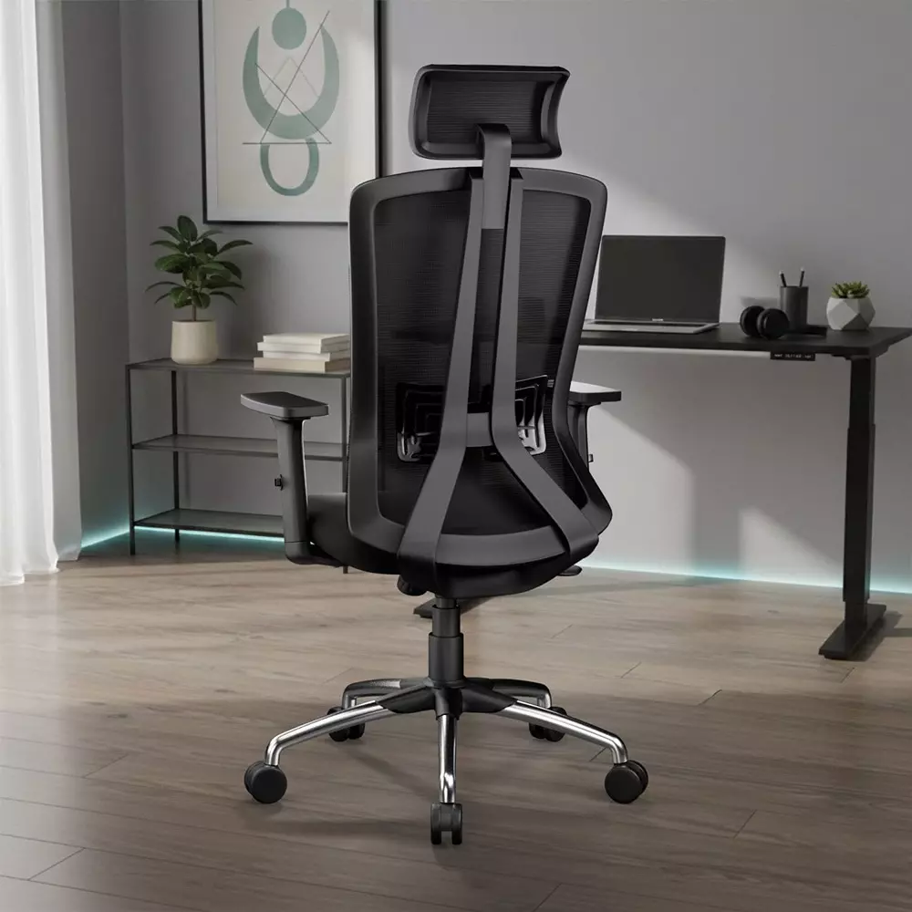Vergo Office Chair Code HB High Back Black for WFH/Study/Computer Desk with Adjustable Armrests