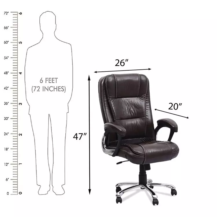 Ib basics Brown Leatherette Dolcezza High Back Office Chair