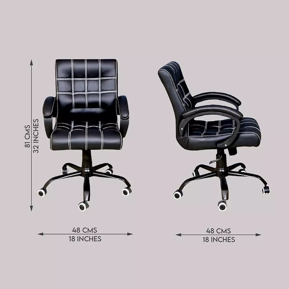 zidle-funk-mid-back-office-chair-black-premium-faux-leather-with-spacious-cushion-seat-heavy-duty-metal-base