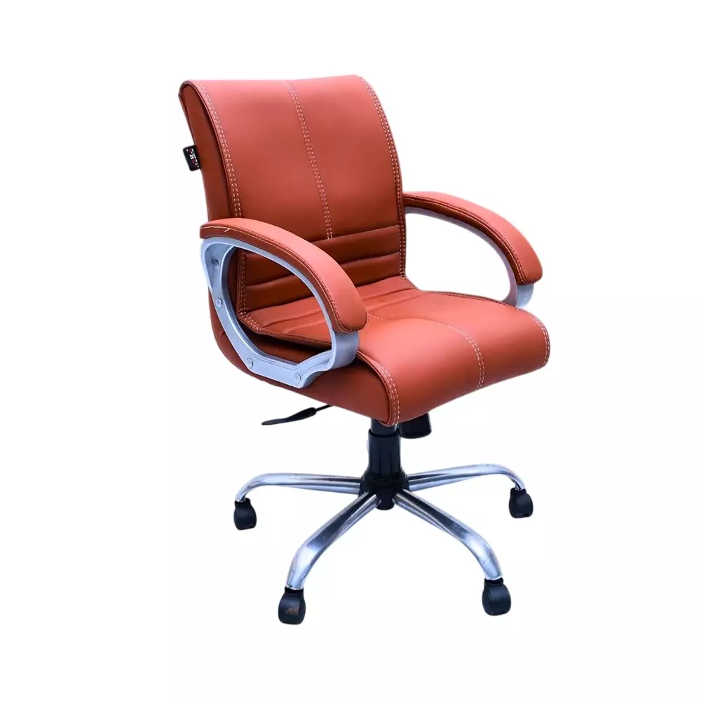 CLASSELA Ergonomic Office Executive Chair 360° Revolving Leather Maxon Low Back Brown