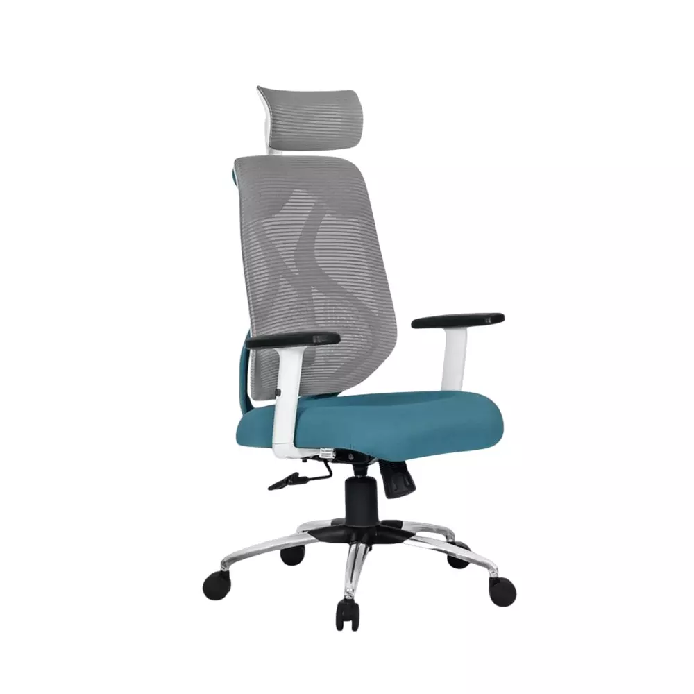 Activa Hector Ergonomic Office Chair with 2D Arm Rest & Adjustable Height High Back Mesh Fabric Lumbar Support Teal for Home & Office Use