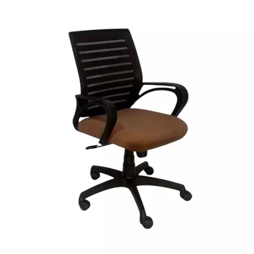 Activa Jerry Ergonomic Office Chair Medium Back Mesh Fabric Brown for Home & Office Use