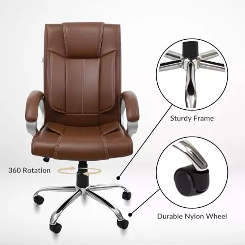 activa-kylie-ergonomic-boss-chair-with-padded-seat-arm-rest-high-back-premium-leatherette-pu-foam-brown-for-home-gaming-office-use