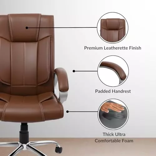 activa-kylie-ergonomic-boss-chair-with-padded-seat-arm-rest-high-back-premium-leatherette-pu-foam-brown-for-home-gaming-office-use