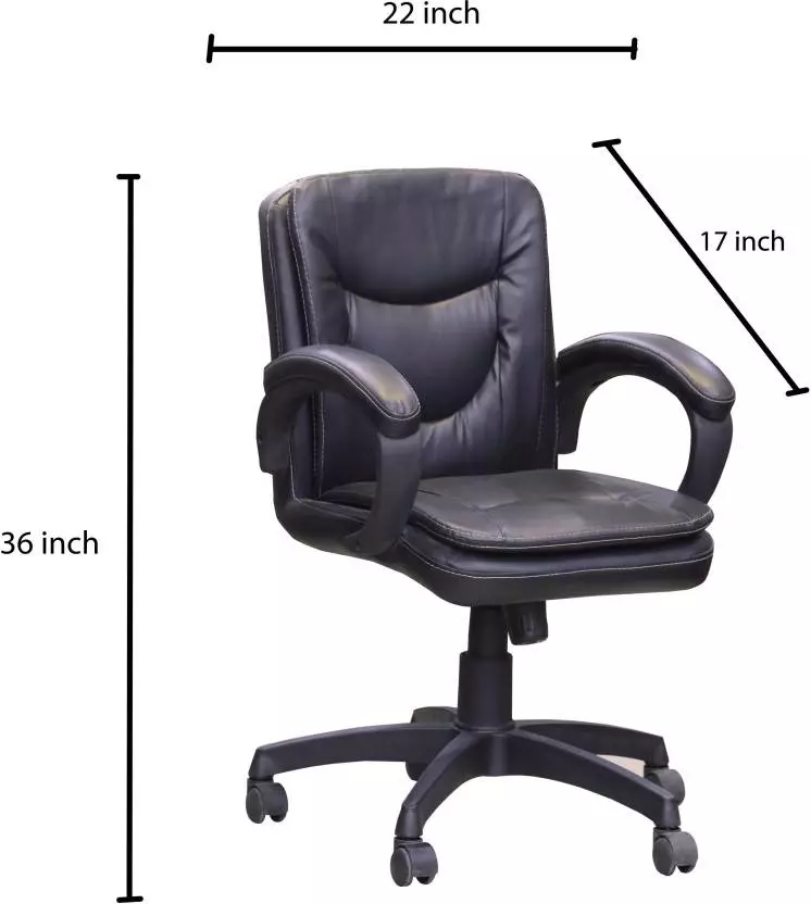 caddy-mis162-black-pu-leatherette-office-chair