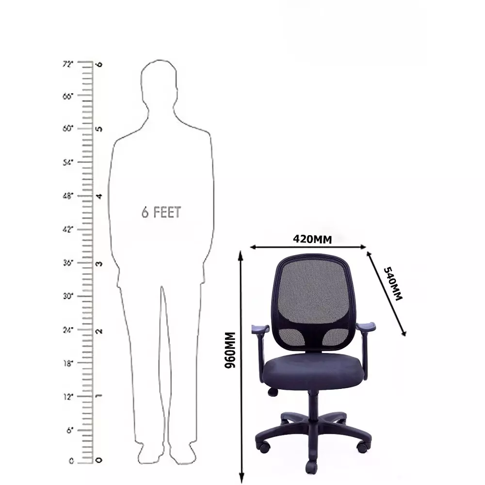 VISION SEATING Office Chairs Fabric, Black