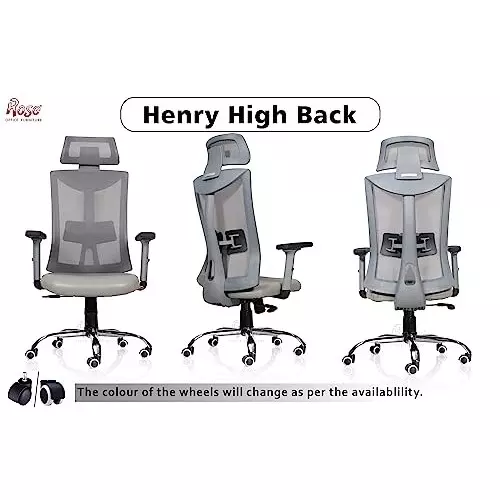 Rose Henley Ergonomic Office Chair ‎High Back Grey India
