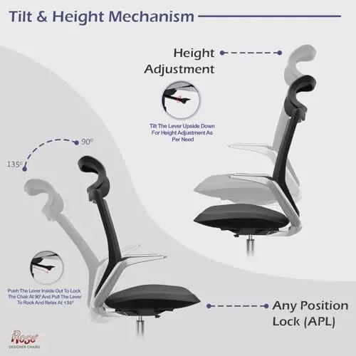 Rose Pablo Office & Home Chair ‎PU Leatherette High Back Black India