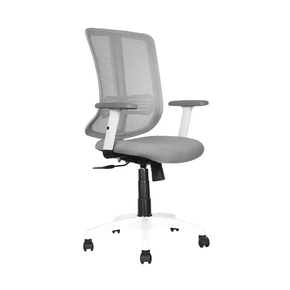 Rose Wave Ergonomic Office Chair Mid Back White & Grey