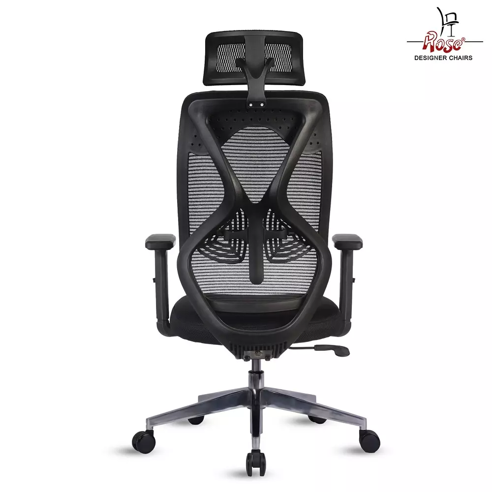 Rose  Ergonomic Office Chair With Footrest 120 Kg Weight Capacity Black