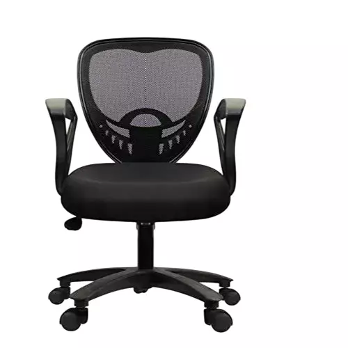 SAHANI Delta Medium Back Revolving Chair Net Arm Rest Black, SSF-08