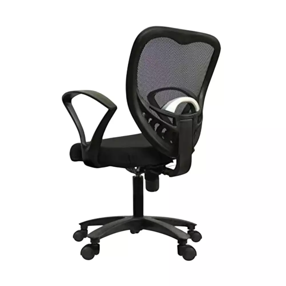 SAHANI Delta Medium Back Revolving Chair Net Arm Rest Black, SSF-08