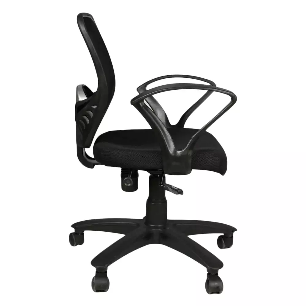 SAHANI Delta Medium Back Revolving Chair Net Arm Rest Black, SSF-08
