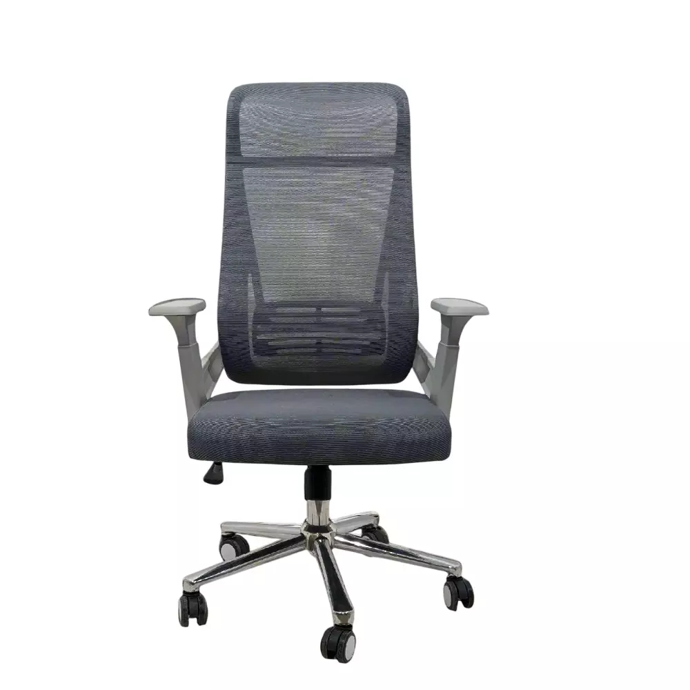 MY CUBICLES Zeta Ergonomic Office Chair High Back Polyurethane Foam Weight Capacity Upto 125 Kg Grey, MC0057