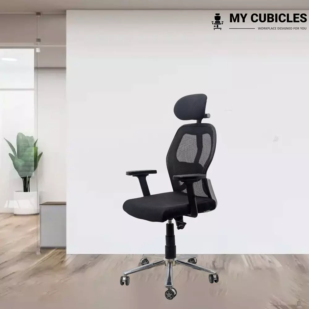 MY CUBICLES Titan Throne Matrix Ergonomic Office Chair High Back Polyurethane Foam Weight Capacity Upto 125 Kg Black, MC0055