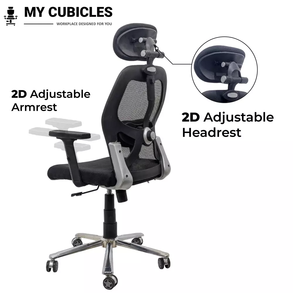 MY CUBICLES Titan Throne Matrix Ergonomic Office Chair High Back Polyurethane Foam Weight Capacity Upto 125 Kg Black, MC0055
