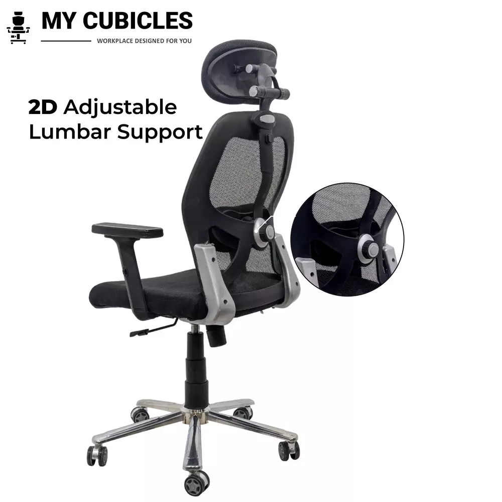 MY CUBICLES Titan Throne Matrix Ergonomic Office Chair High Back Polyurethane Foam Weight Capacity Upto 125 Kg Black, MC0055