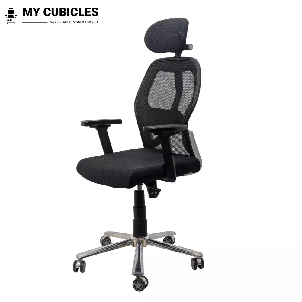MY CUBICLES Titan Throne Matrix Ergonomic Office Chair High Back Polyurethane Foam Weight Capacity Upto 125 Kg Black, MC0055