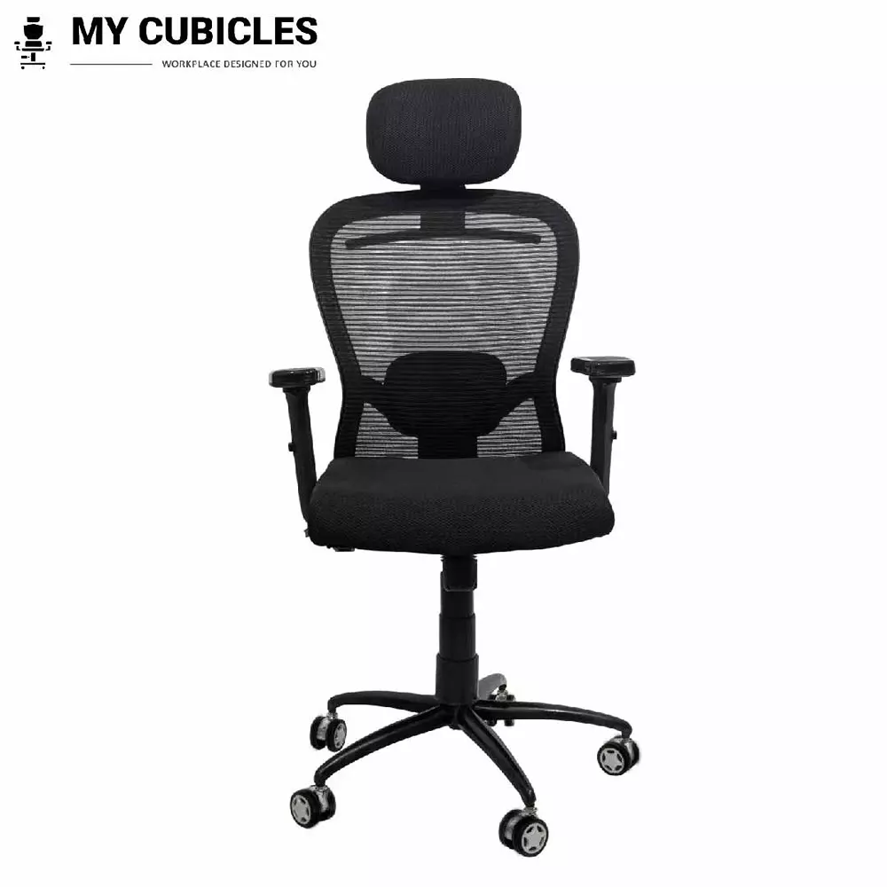 MY CUBICLES Cosmic Horizon Office Ergonomic Chair High Back Polyurethane Foam Weight Capacity Upto 120 Kg Black, MC0060