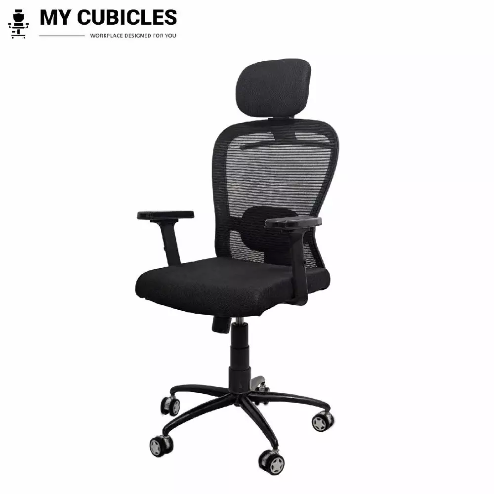 MY CUBICLES Cosmic Horizon Office Ergonomic Chair High Back Polyurethane Foam Weight Capacity Upto 120 Kg Black, MC0060