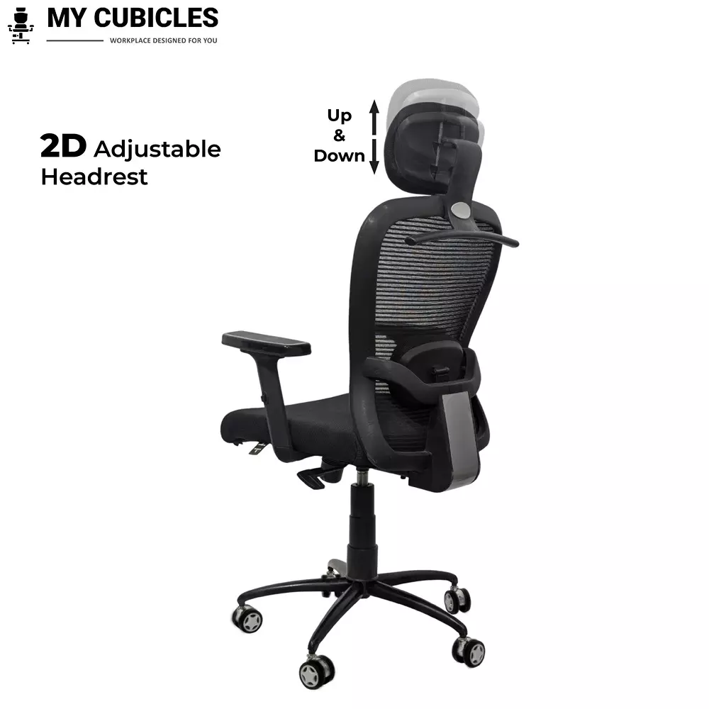 MY CUBICLES Cosmic Horizon Office Ergonomic Chair High Back Polyurethane Foam Weight Capacity Upto 120 Kg Black, MC0060