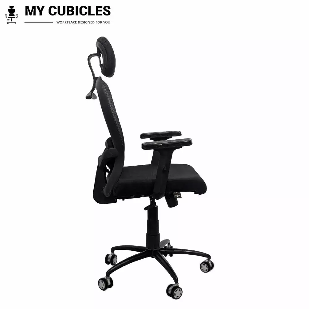 MY CUBICLES Cosmic Horizon Office Ergonomic Chair High Back Polyurethane Foam Weight Capacity Upto 120 Kg Black, MC0060