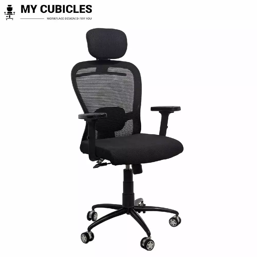 MY CUBICLES Cosmic Horizon Office Ergonomic Chair High Back Polyurethane Foam Weight Capacity Upto 120 Kg Black, MC0060