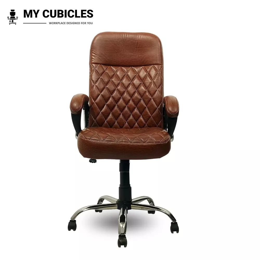 MY CUBICLES Chairisma Executive Boss Chair High Back Polyurethane Foam Weight Capacity Upto 120 Kg Brown, MC0081