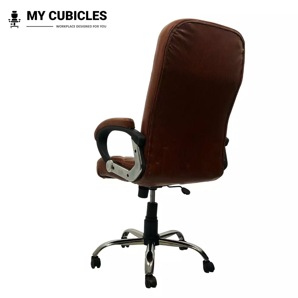 MY CUBICLES Chairisma Executive Boss Chair High Back Polyurethane Foam Weight Capacity Upto 120 Kg Brown, MC0081