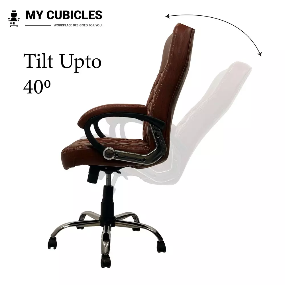 MY CUBICLES Chairisma Executive Boss Chair High Back Polyurethane Foam Weight Capacity Upto 120 Kg Brown, MC0081