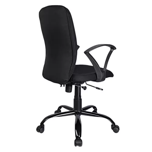 NEWTURN Zebra Office Executive Chair Mid Back Standard Size Synthetic Fiber Material 5 Wheel Revolving Chair Black