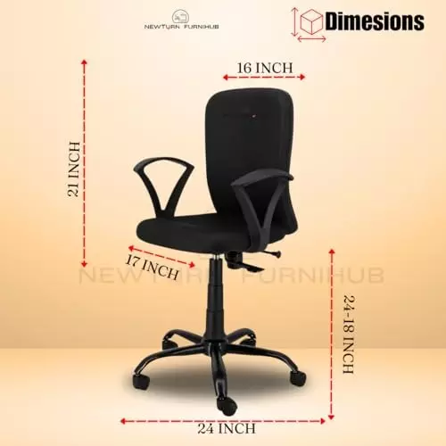 NEWTURN Zebra Office Executive Chair Mid Back Standard Size Synthetic Fiber Material 5 Wheel Revolving Chair Black