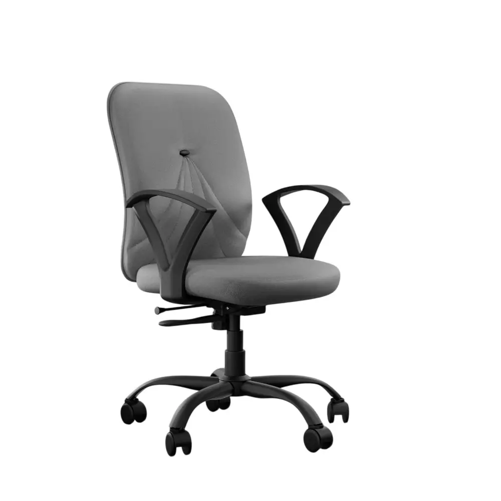 Vergo Office Chair Nova MB Mid Back Grey for WFH/Study/Computer Desk with Fixed Armrest