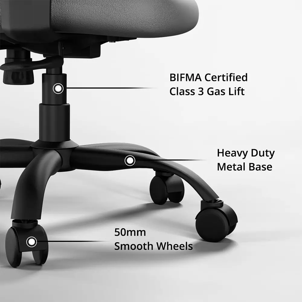 Vergo Office Chair Nova MB Mid Back Grey for WFH/Study/Computer Desk with Fixed Armrest