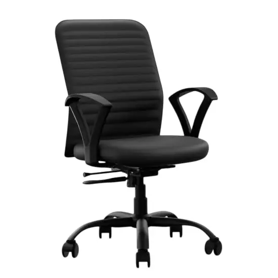 Vergo Office Chair Axis MB Mid Back Black for WFH/Study/Computer Desk with Fixed Armrest