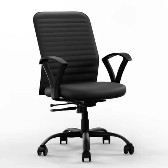 Vergo Office Chair Axis MB Mid Back Black for WFH/Study/Computer Desk with Fixed Armrest