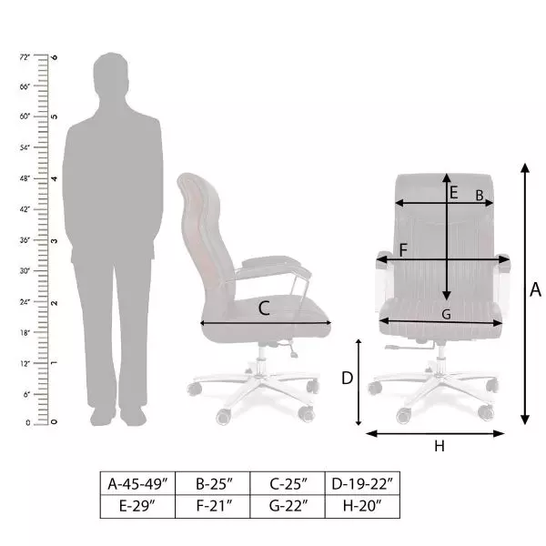 Ib basics Brown Leatherette Onesta Ergonomicanomic High Back Office Executive Chair