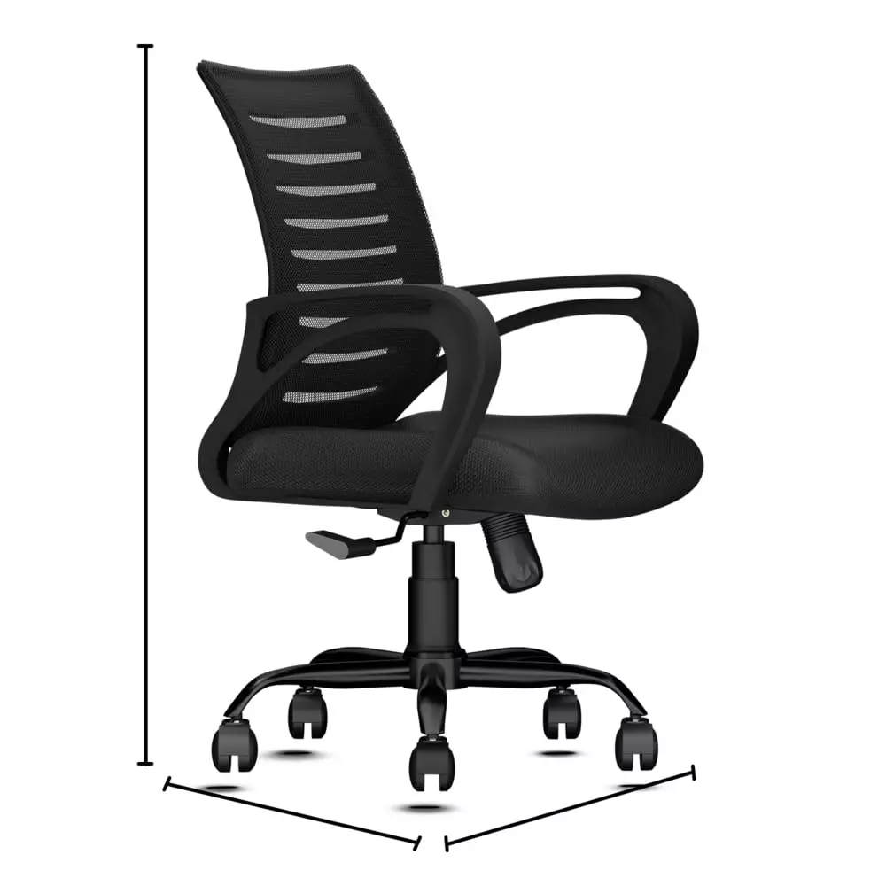 roarwood-office-chair-ergonomic-medium-back-seat-height-adjustable-revolving-with-heavy-duty-metal-base-black