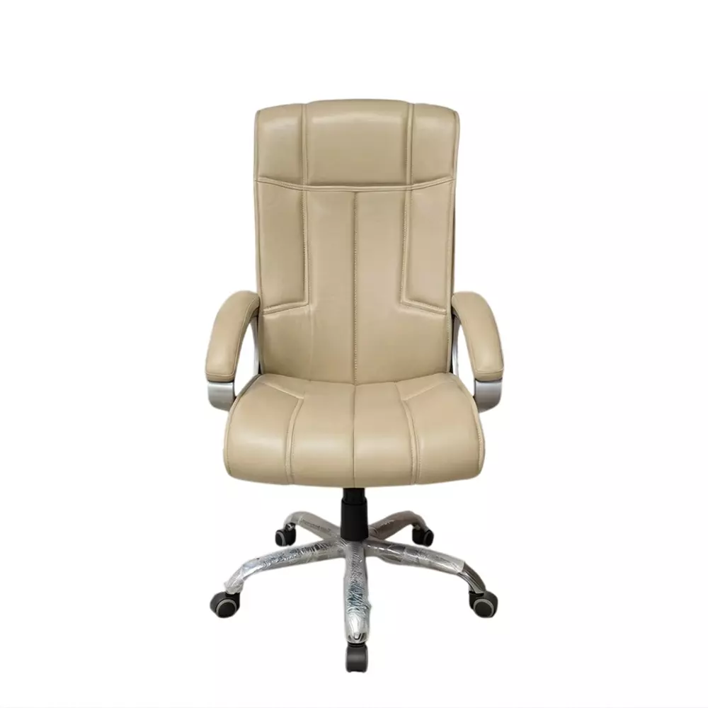 COZY CUB  Office Executive Chair with Arm Rest Cream Leatherette High Back for Office & Home, CC-BS-CRM-04