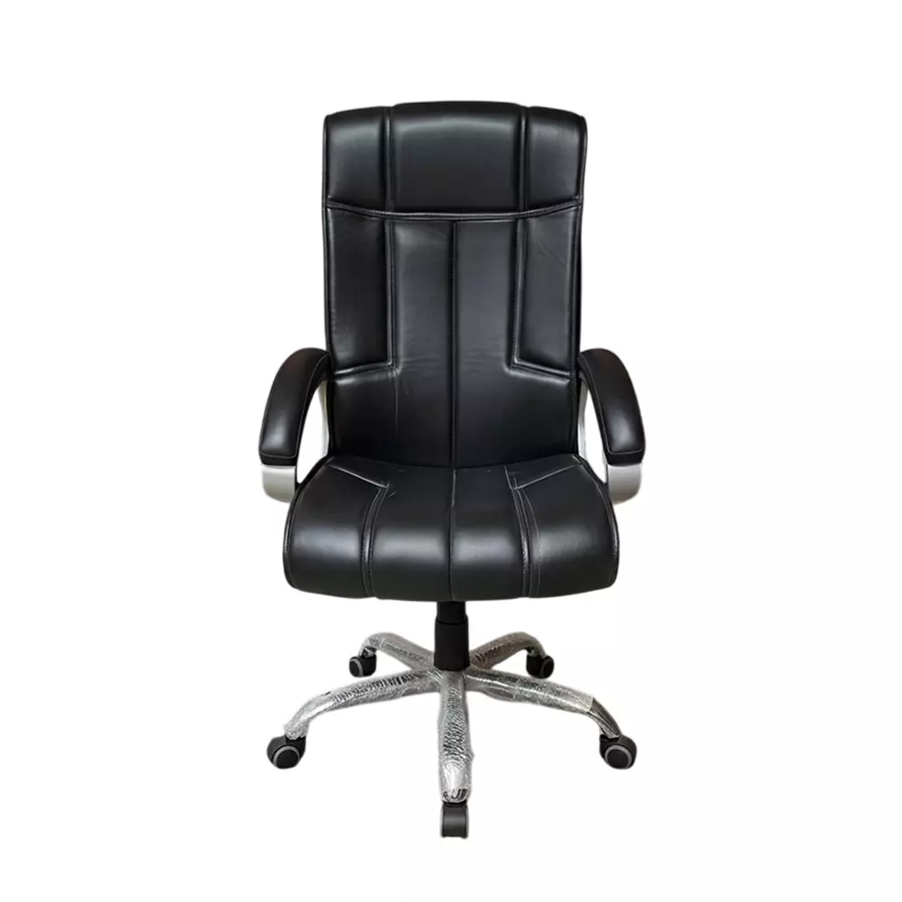 COZY CUB  Office Chair with Arm Rest Black Leatherette High Back for Office & Home, CC-BS-BLK-DBL-4