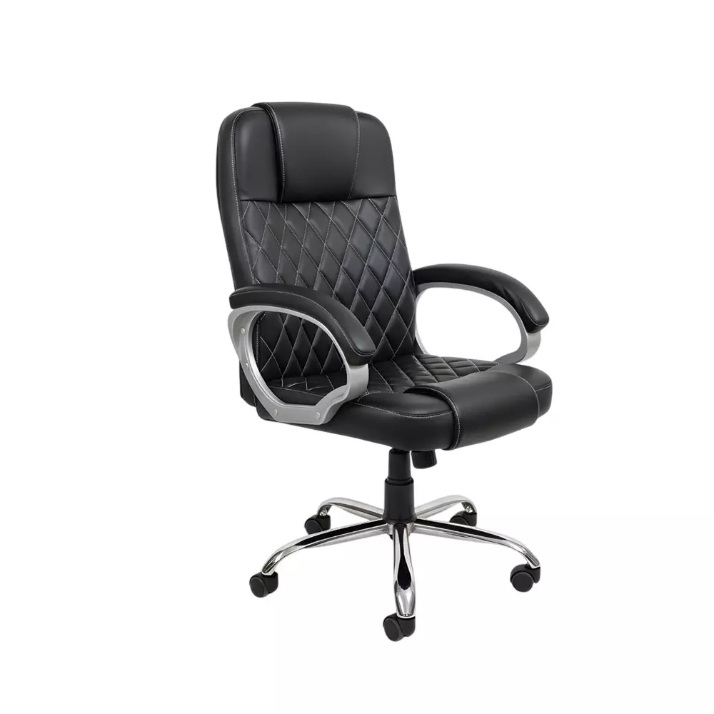 Activa Kohinoor Executive Office Chair with Cushioned Seat & Arm Rest High Back Upholstered Leather Black for Home, Gaming & Office Use