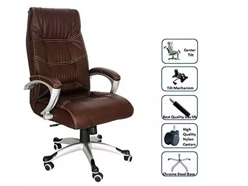 caddy-mis157-brown-pu-leatherette-office-chair