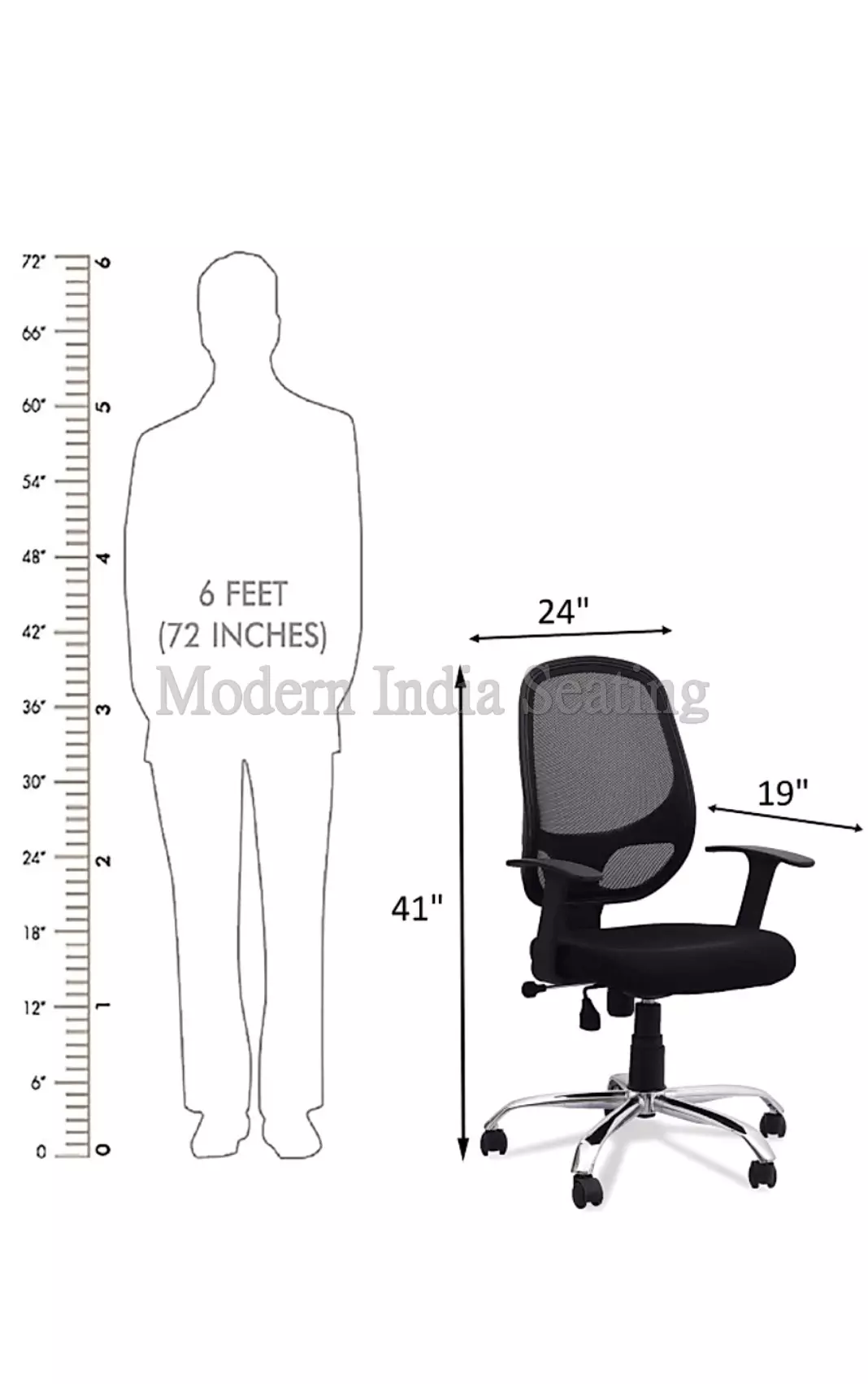 Divano Modular Black Mesh Office Chair MI52
