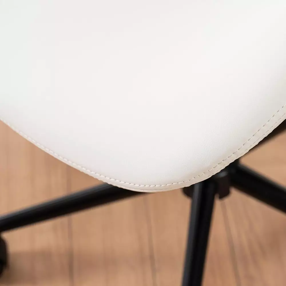 CHAIRTECH Armless Office Visitor Chair Faux Leather White for Office & Professional Use