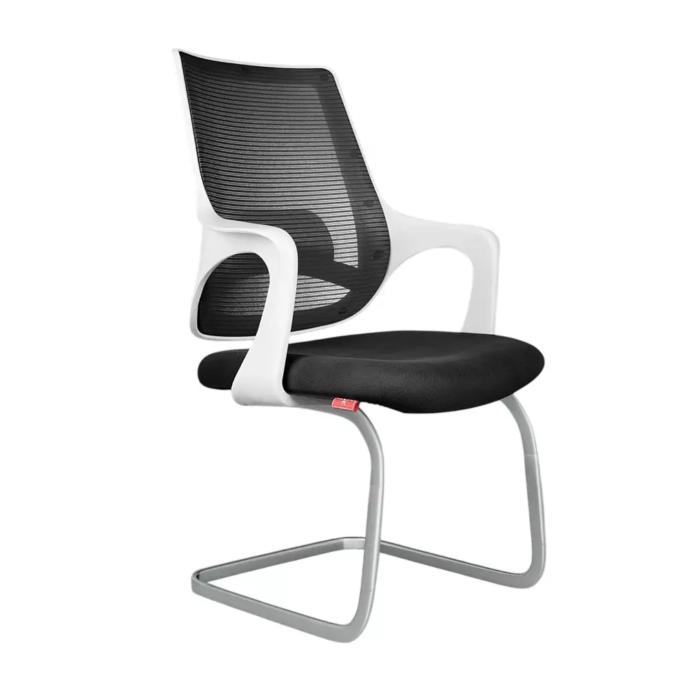 Rose Mono Visitor Chair with Metal Stand Mid Back White & Black India