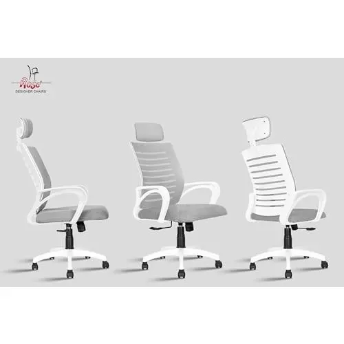 Rose Elite Ergonomic Office Chair High Back White & Grey India