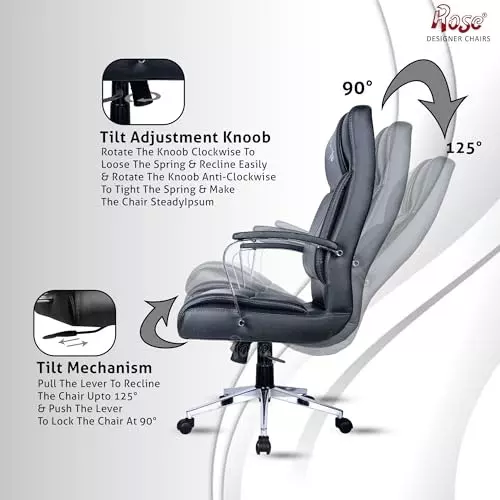 Rose  Revolving Office Chair 110 Kg Weight Capacity Black