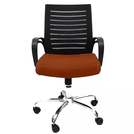 SAHANI Medium Back Ergonomic Office Chair Mesh Fabric Arm Rest Brown, SSF-03