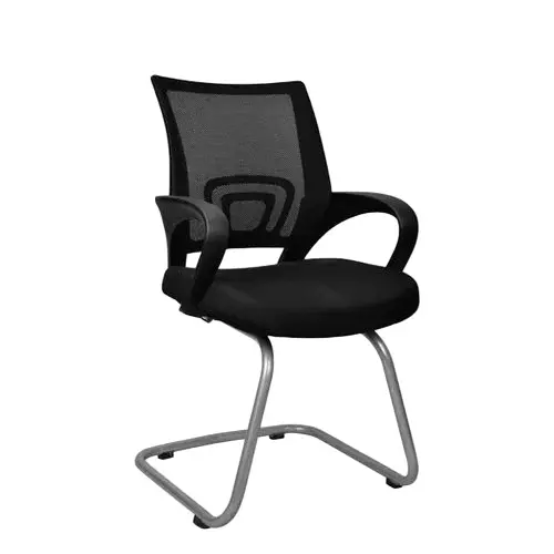 SAHANI Medium Back Office Chair Fabric Arm Rest Black, SSF-09